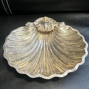 Elegant Gold Silver Plated Shell-Shaped Bath Dish